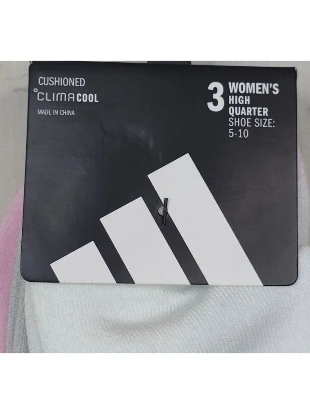 Adidas ClimaCool Cushioned High Quarter Socks 3-Pack Pink Grey White